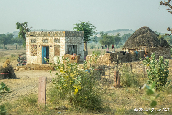 À travers la fenêtre du bus vers Jaisalmer