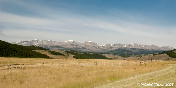 Les Monts Big Horn au loin dans le Montana